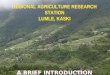 REGIONAL AGRICULTURE RESEARCH STATION LUMLE, KASKI A BRIEF INTRODUCTION