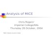 Analysis of MICE