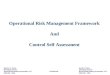 Operational Risk Management Framework  And  Control Self Assessment
