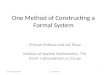 One Method of Constructing a Formal System