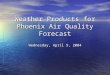 Weather Products for Phoenix Air Quality Forecast