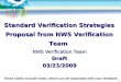 Standard Verification Strategies Proposal from NWS Verification Team