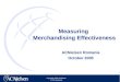 Measuring  Merchandising Effectiveness