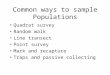 Common ways to sample Populations