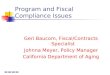 Program and Fiscal Compliance Issues