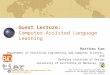 Guest Lecture:  Computer-Assisted Language Learning