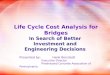 Life Cycle Cost Analysis for Bridges