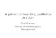 A primer on teaching portfolios at CSU