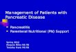 Management of Patients with Pancreatic Disease