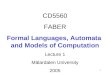 CD5560 FABER Formal Languages, Automata  and Models of Computation Lecture 1 Mälardalen University