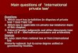 Main questions of   ’ international private law ’