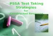 PSSA Test Taking Strategies for  Constructed Response