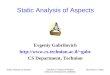 Static Analysis of Aspects