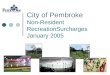 City of Pembroke Non-Resident RecreationSurcharges January 2005