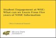 Student Engagement at WSU: What can we Learn From Five years of NSSE Information
