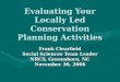Evaluating Your Locally Led Conservation Planning Activities