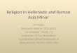 Religion in Hellenistic and Roman Asia Minor