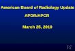 American Board of Radiology Update APDR/APCR