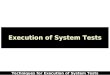 Execution of System Tests