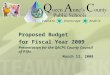 Proposed Budget  for Fiscal Year 2009 Presentation for the QACPS County Council of PTAs