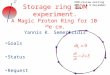 Storage ring EDM experiment. A Magic Proton Ring for 10 -29 e  cm. Yannis K. Semertzidis