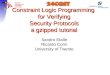 Constraint Logic Programming   for Verifying  Security Protocols a gzipped tutorial
