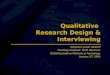 Qualitative  Research Design & Interviewing