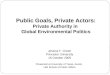 Public Goals, Private Actors: Private Authority in  Global Environmental Politics
