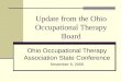 Update from the Ohio Occupational Therapy Board