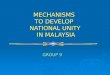 MECHANISMS  TO DEVELOP  NATIONAL UNITY  IN MALAYSIA