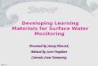 Developing Learning Materials for Surface Water Monitoring