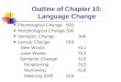 Outline of Chapter 10:  Language Change