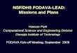 NSF/DHS FODAVA-LEAD: Missions and Plans