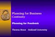 Planning for Business  Continuity