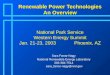 Renewable Power Technologies An Overview