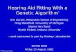 Hearing Aid Fitting With a Genetic Algorithm *