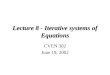 Lecture 8 - Iterative systems of Equations