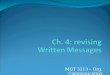 Ch. 4: revising Written Messages