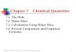 Chapter 7    Chemical Quantities