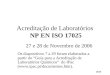 Acreditação de Laboratórios NP EN ISO 17025