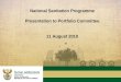 National Sanitation Programme Presentation to Portfolio Committee 11 August 2010
