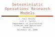 Deterministic Operations Research Models