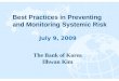 Best Practices in Preventing and Monitoring Systemic Risk