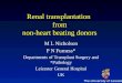 Renal transplantation  from non-heart beating donors