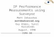 IP Performance Measurements using Surveyor