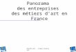 Panorama  des entreprises  des métiers d’art en France