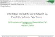 Mental Health Licensure & Certification Section