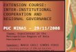 EXTENSION COURSE: INTER-INSTITUTIONAL COOPERATION AND REGIONAL GOVERNANCE PUC MINAS – 29/11/2008