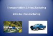 Transportation & Manufacturing Intro to Manufacturing