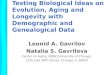Testing Biological Ideas on Evolution, Aging and Longevity with Demographic and Genealogical Data